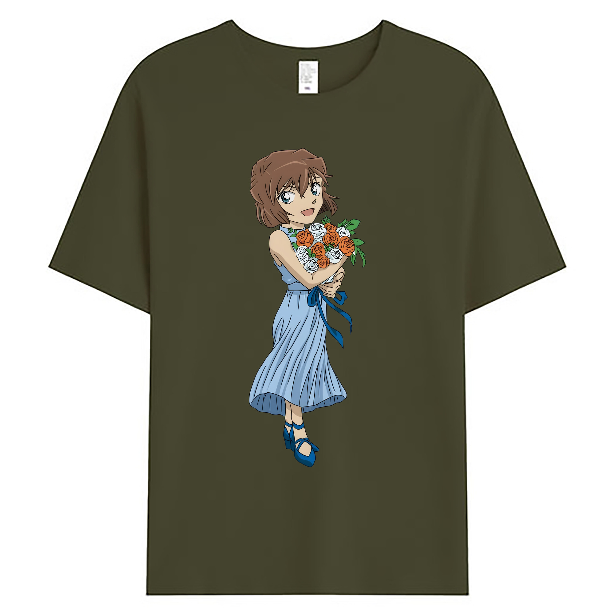 （画像用） 名探偵コナン 灰原 哀 はいばら あい Detective Conan Anita Hailey、Vi Graythorn Haibara Ai 綿100％ メンズ半袖Tシャツ｜肌触りやわらか＆通気性